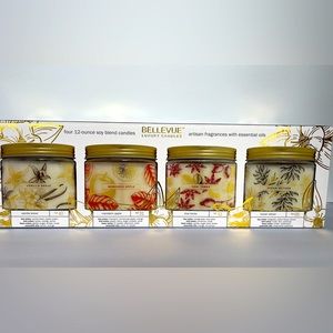BRAND NEW Bellevue Luxury  Candles, 4-pack